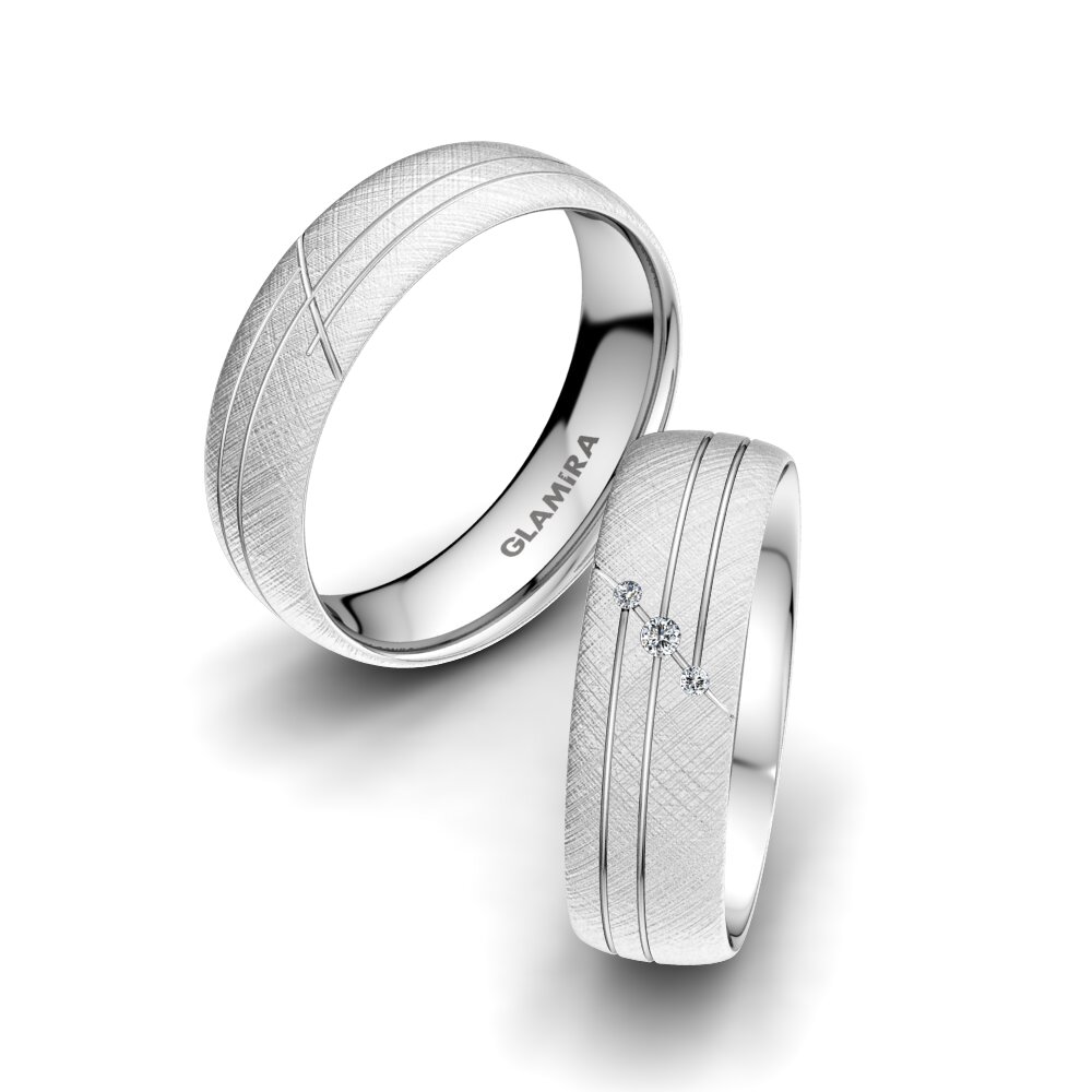 Platina 950 Anel de Casamento Hidden Beauty 6 mm