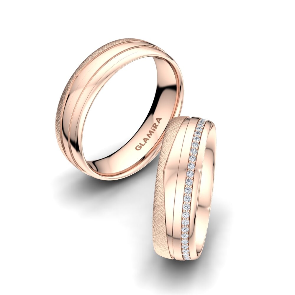 Or rose 14k Diamant Bague de Mariage Infinite Flame 6 mm
