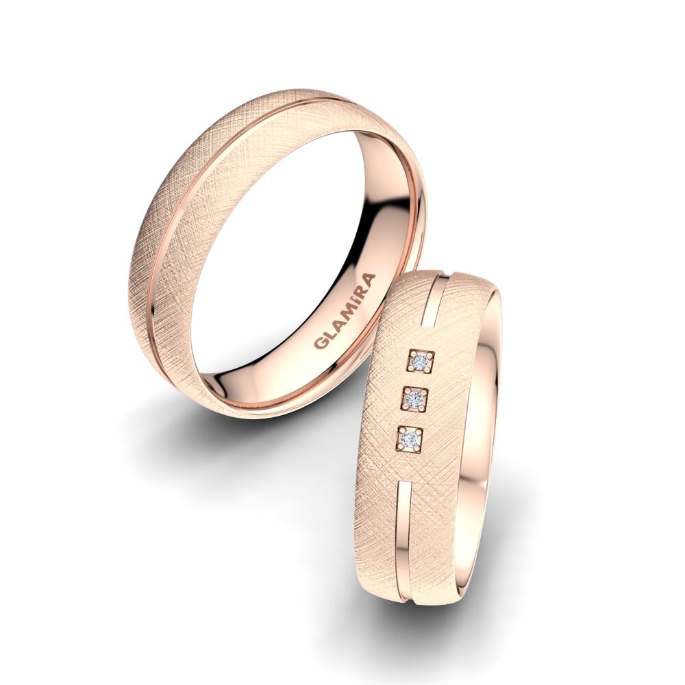 Or rose 14k Diamant Bague de Mariage Life Glow 6 mm