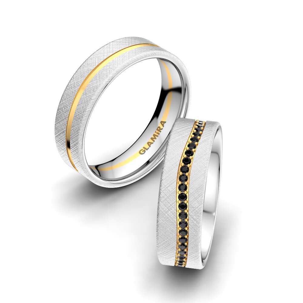 Diamante Negro Anillo de boda Marvelous Darling 6 mm