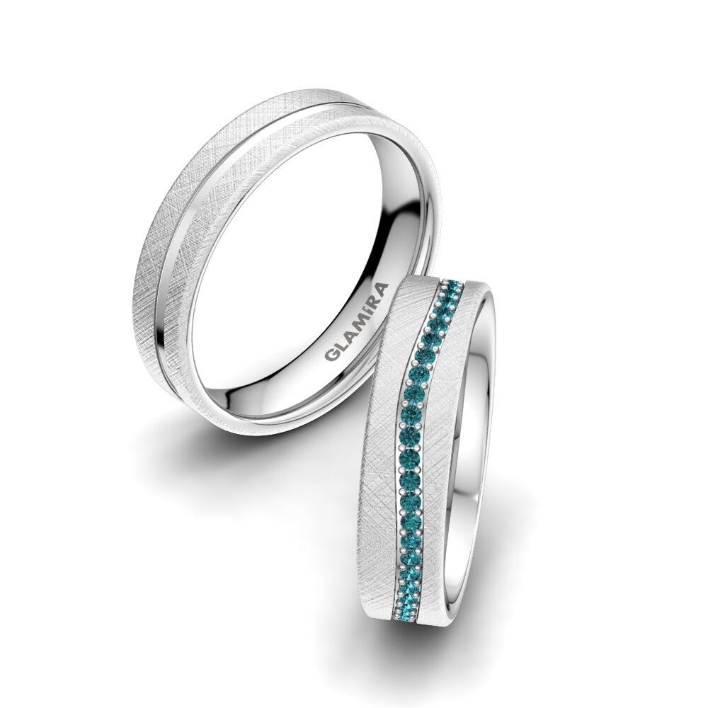 Diamante Azul Anillo de boda Marvelous Darling 5 mm