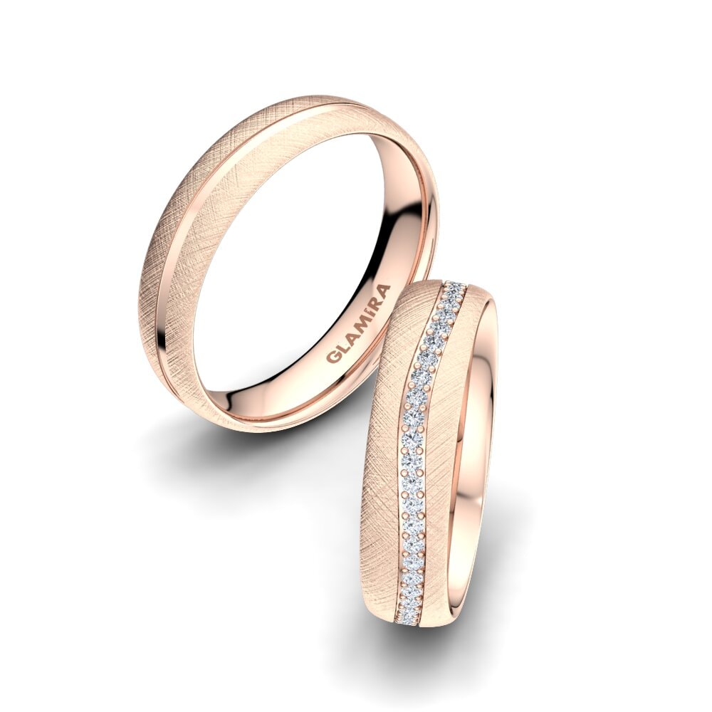 14ct Rose Gold Diamond Wedding Ring Marvelous Darling 5 mm