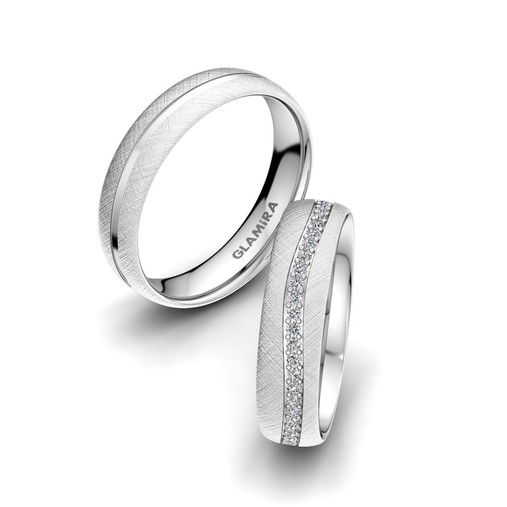 Memoire Wedding Rings Marvelous Darling 5 mm 585 White Gold Zirconia