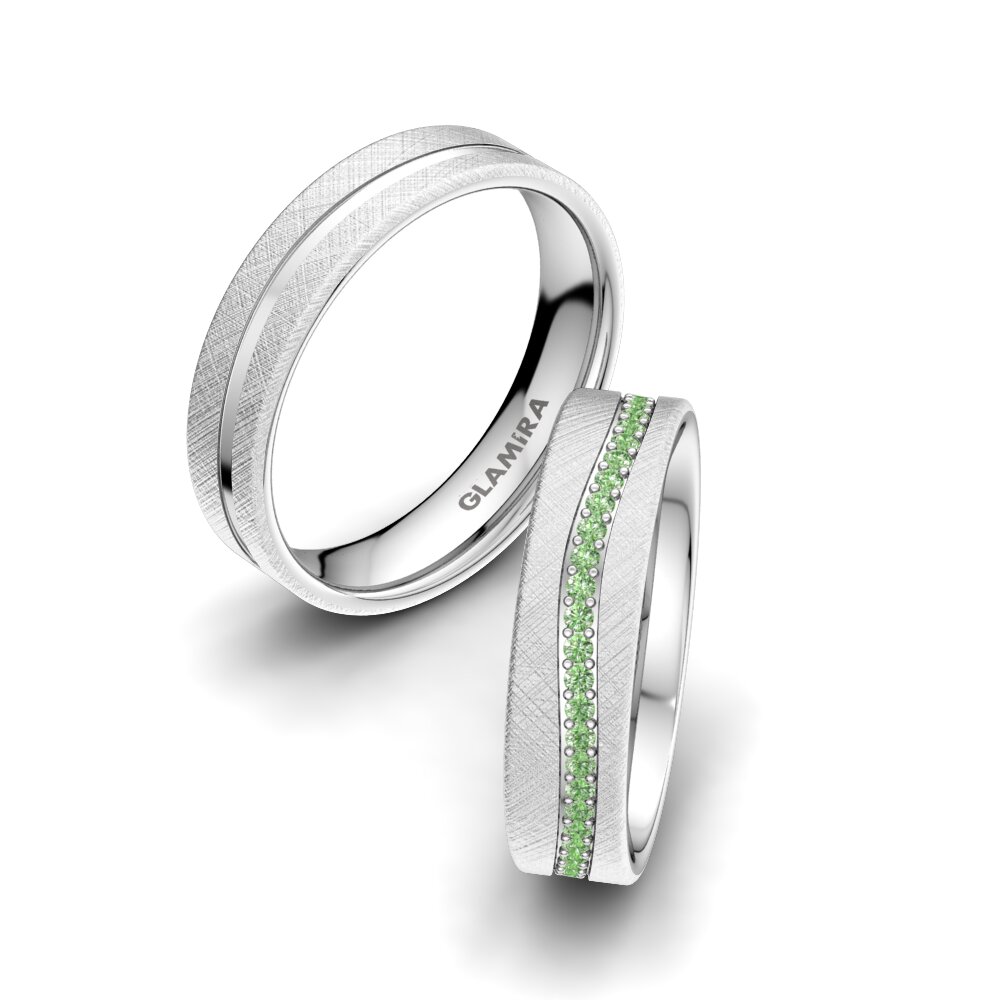Diamante Verde Anillo de boda Marvelous Darling 5 mm