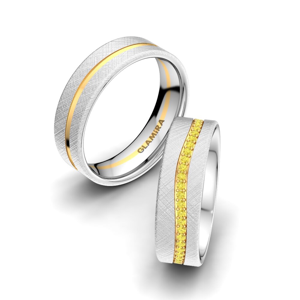 Yellow Sapphire Wedding Ring Marvelous Darling 6 mm