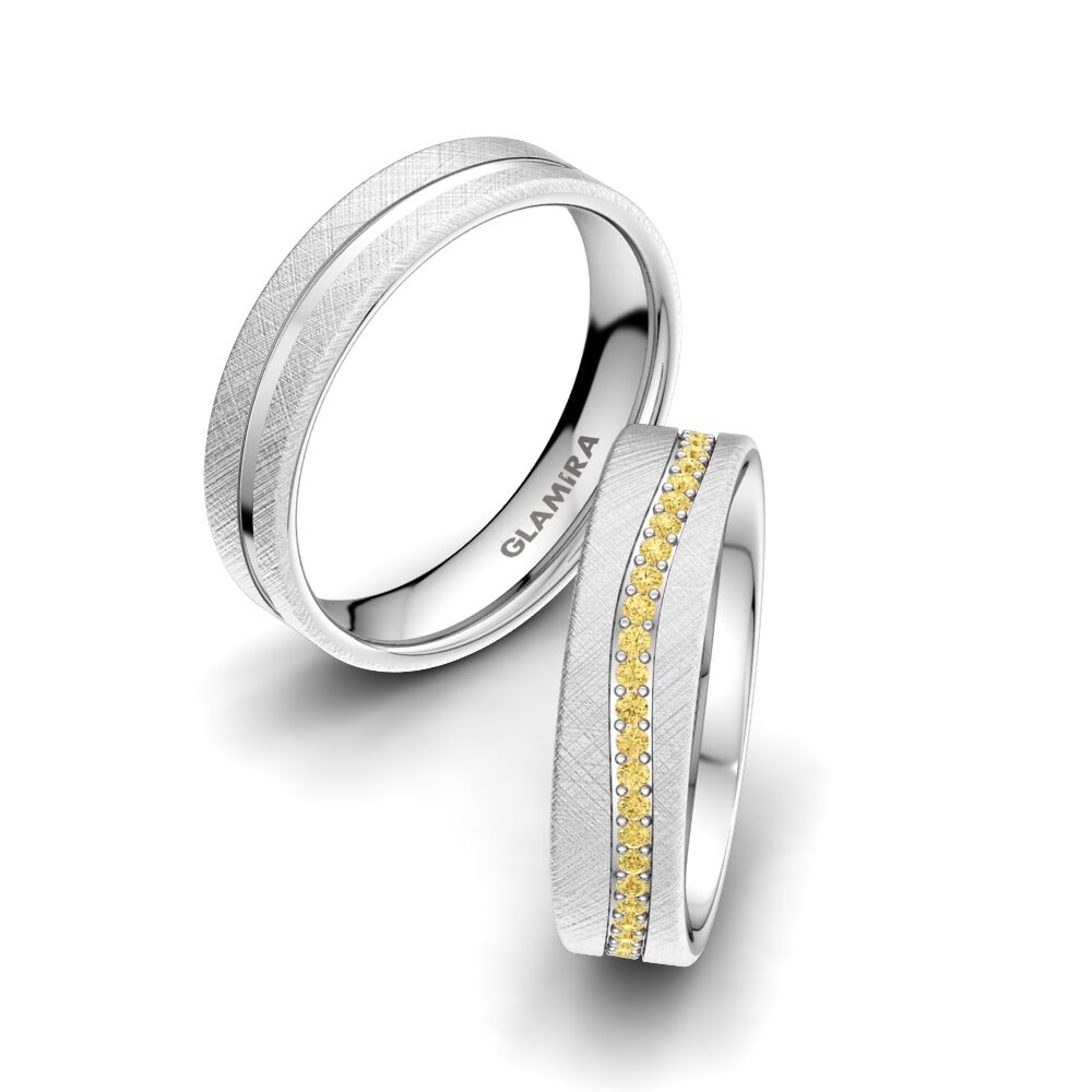 Diamante Amarillo Anillo de boda Marvelous Darling 5 mm