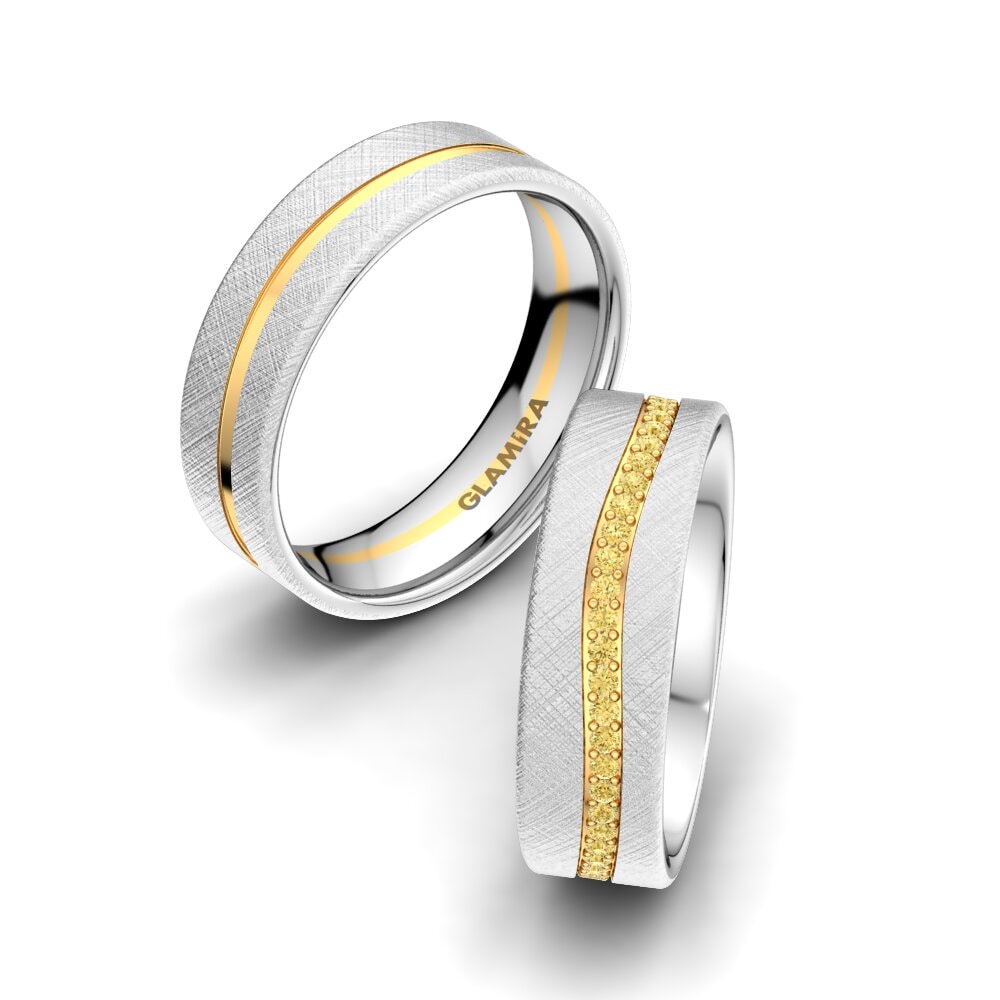 Diamante Amarillo Anillo de boda Marvelous Darling 6 mm