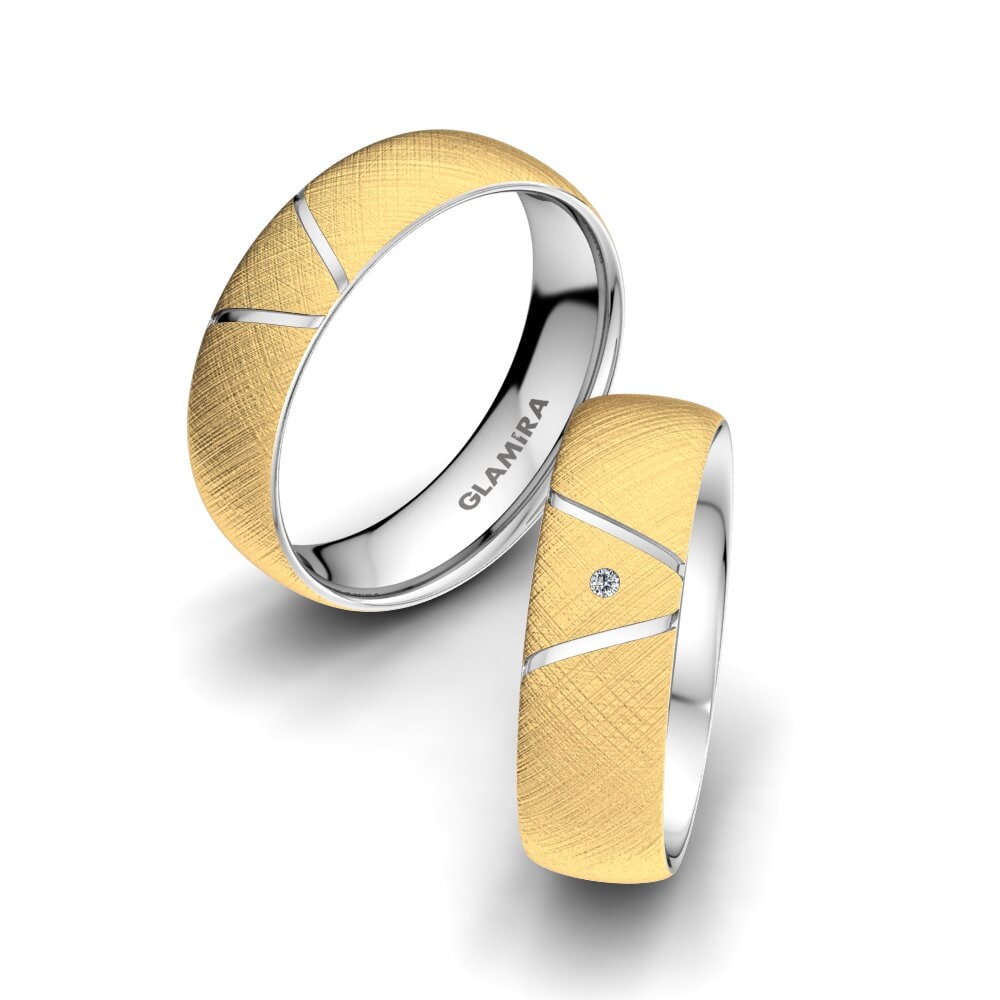 Anillo de boda Noble Shape 6 mm 14k Oro Amarillo & Blanco