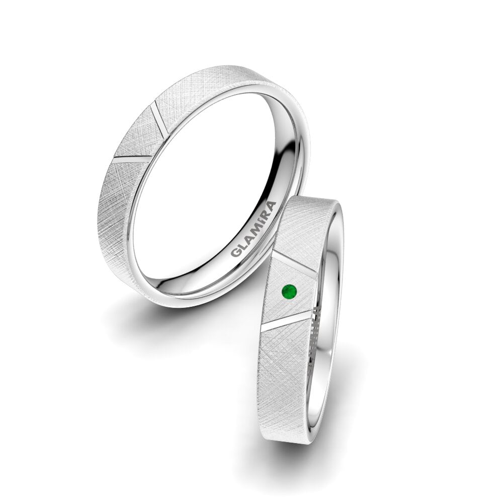 Smaragd Trouwring Noble Shape 4 mm