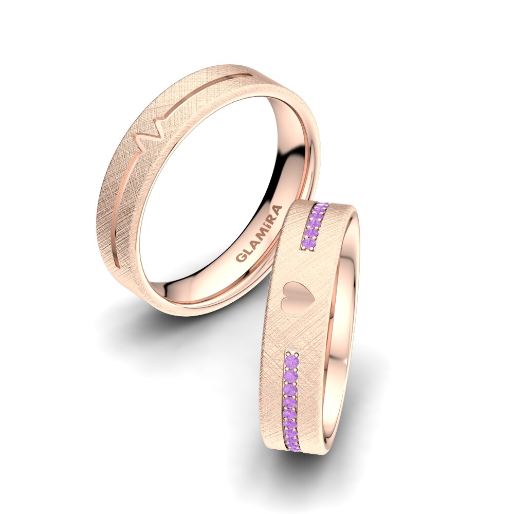 Twinset Amethyst Wedding Rings