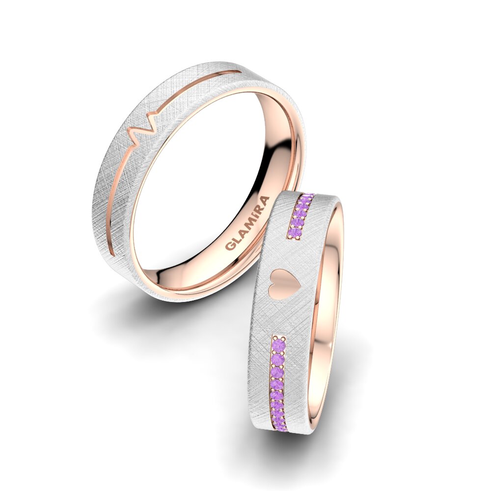 Amethyst Wedding Ring Passionate Waiting 5 mm