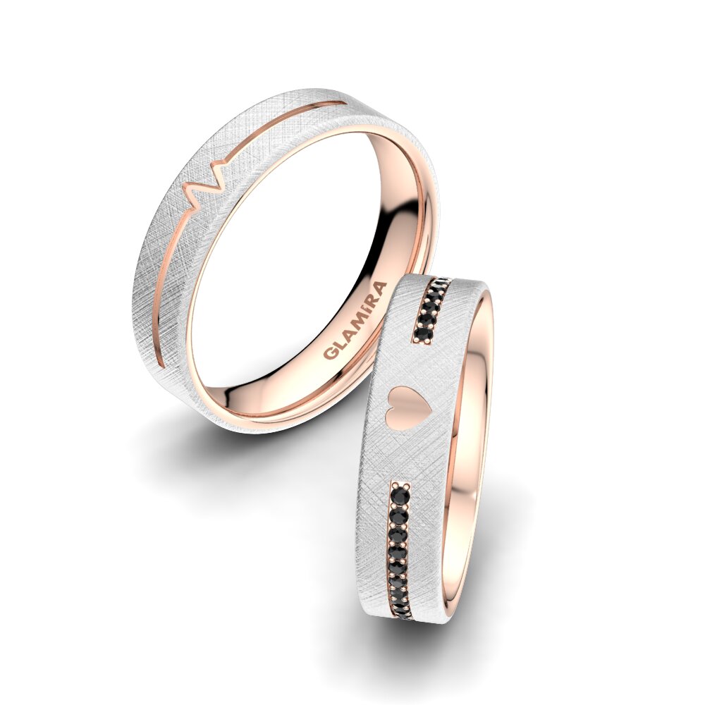 Zafiro negro Anillo de boda Passionate Waiting 5 mm