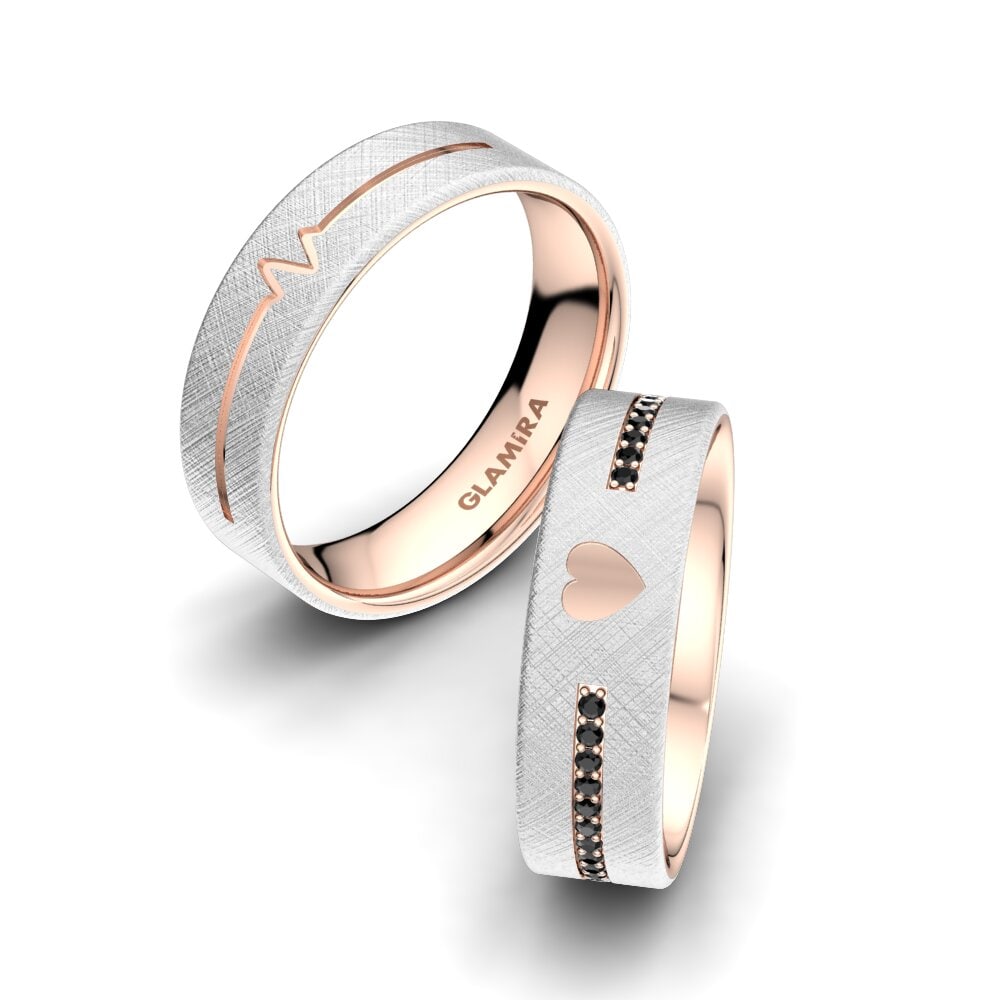 Zafiro negro Anillo de boda Passionate Waiting 6 mm