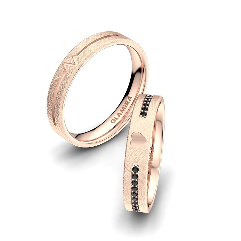 Zwarte Diamant Koppel Ring Passionate Waiting 4 mm