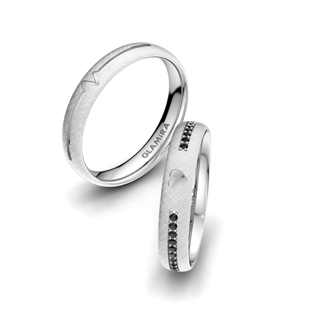 Wating Ring Order 0.156 Carat 14K White Gold Black Diamond Wedding Ring Passionate ...