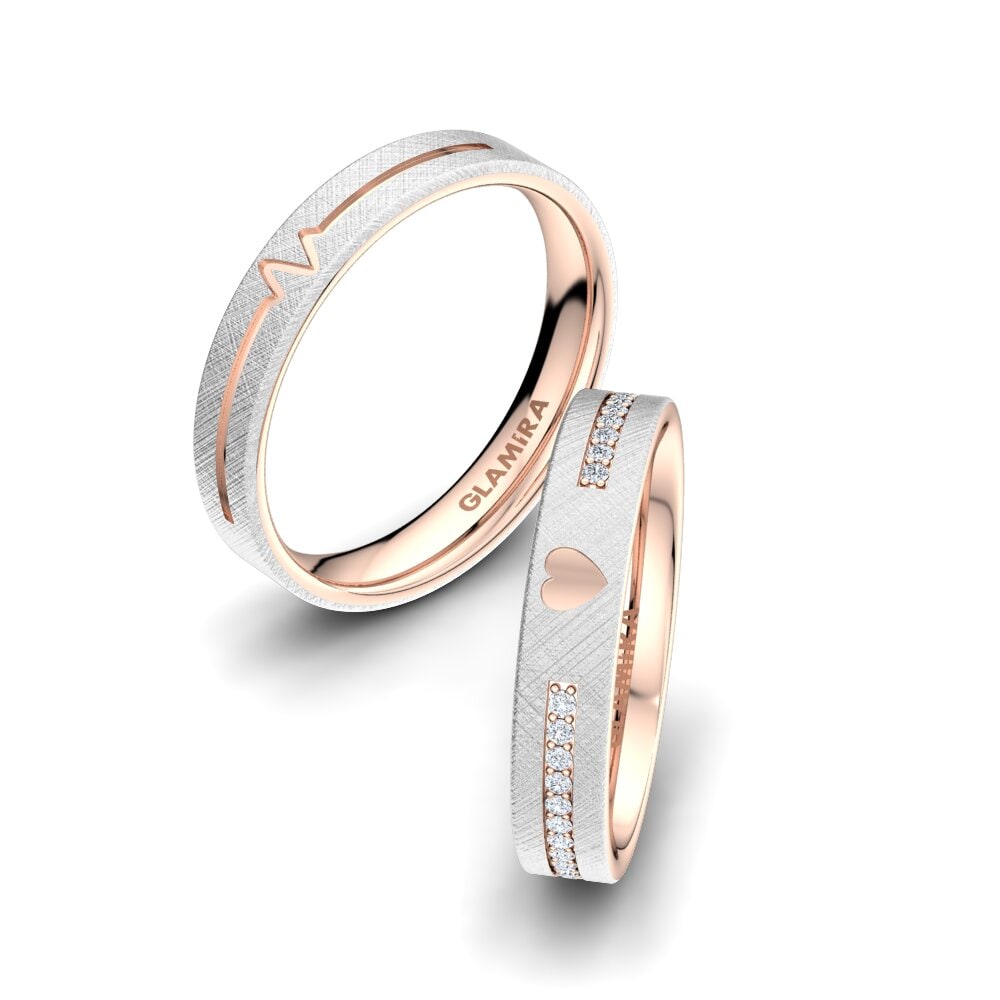 Diamante cultivado en laboratorio Anillo de Pareja Passionate Waiting 4 mm