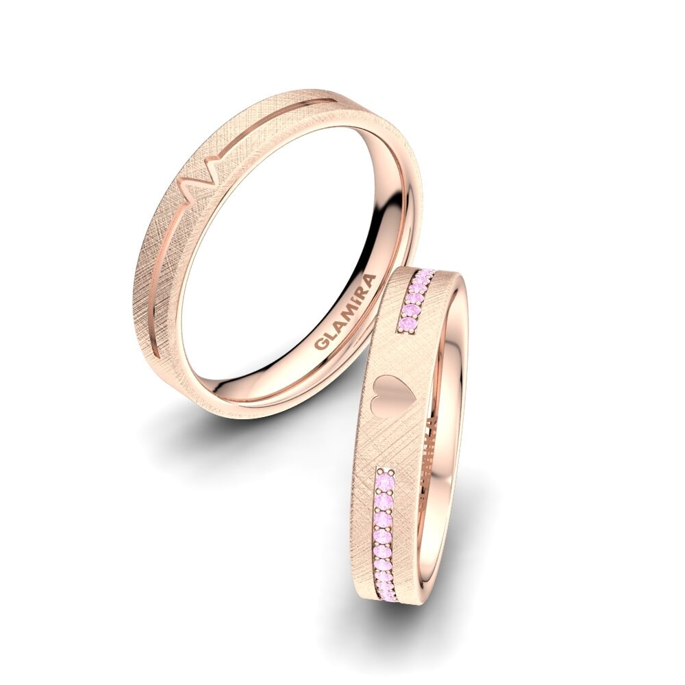 Pink Sapphire Couple's Ring Passionate Waiting 4 mm