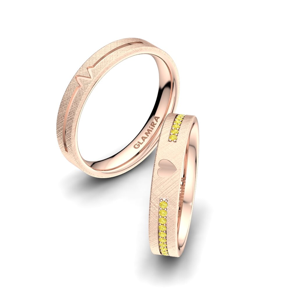 Gele Saffier Koppel Ring Passionate Waiting 4 mm