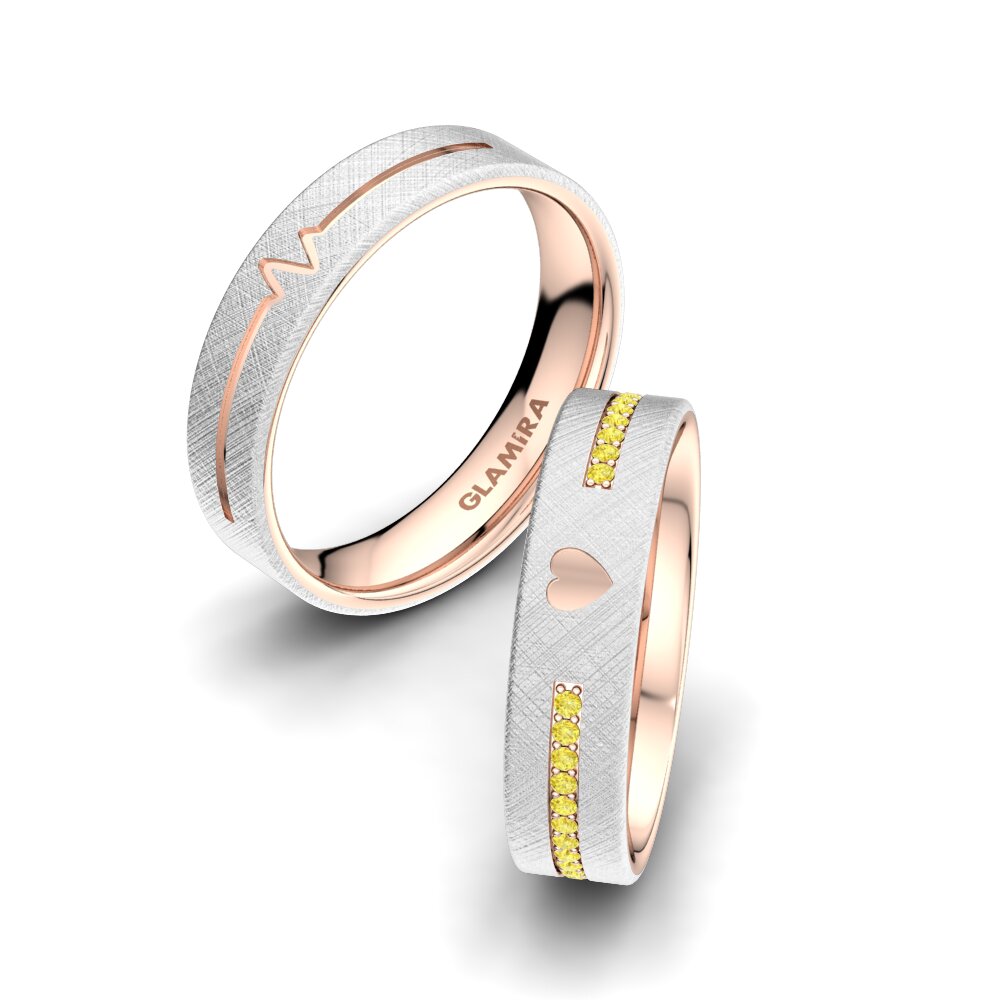Yellow Sapphire Wedding Ring Passionate Waiting 5 mm