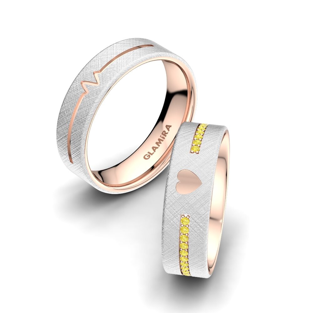 Yellow Sapphire Wedding Ring Passionate Waiting 6 mm