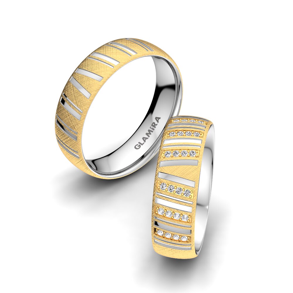 Diamant-saffier Trouwring Romantic Beauty 6 mm