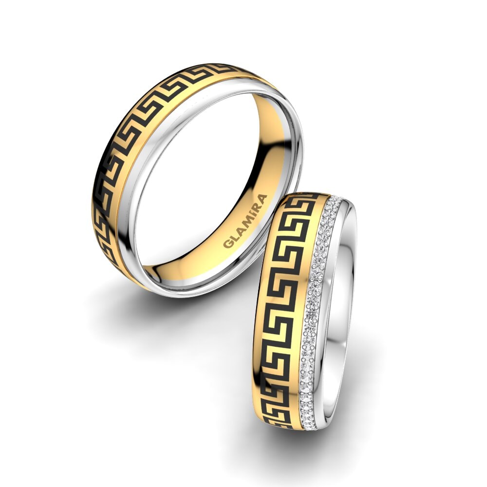 Diamant-saffier Trouwring Essential Happiness 6 mm