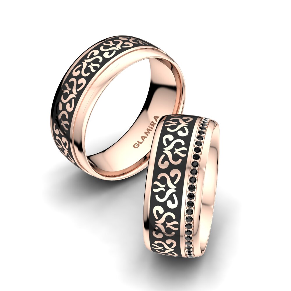 Zwarte Diamant Trouwring Essential Line 8 mm
