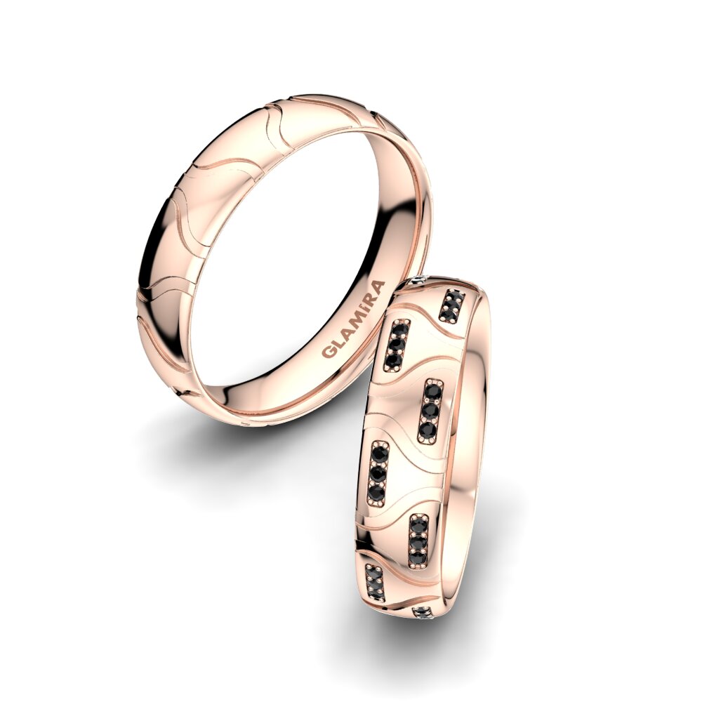 Zwarte Diamant Trouwring Extreme Line 5 mm