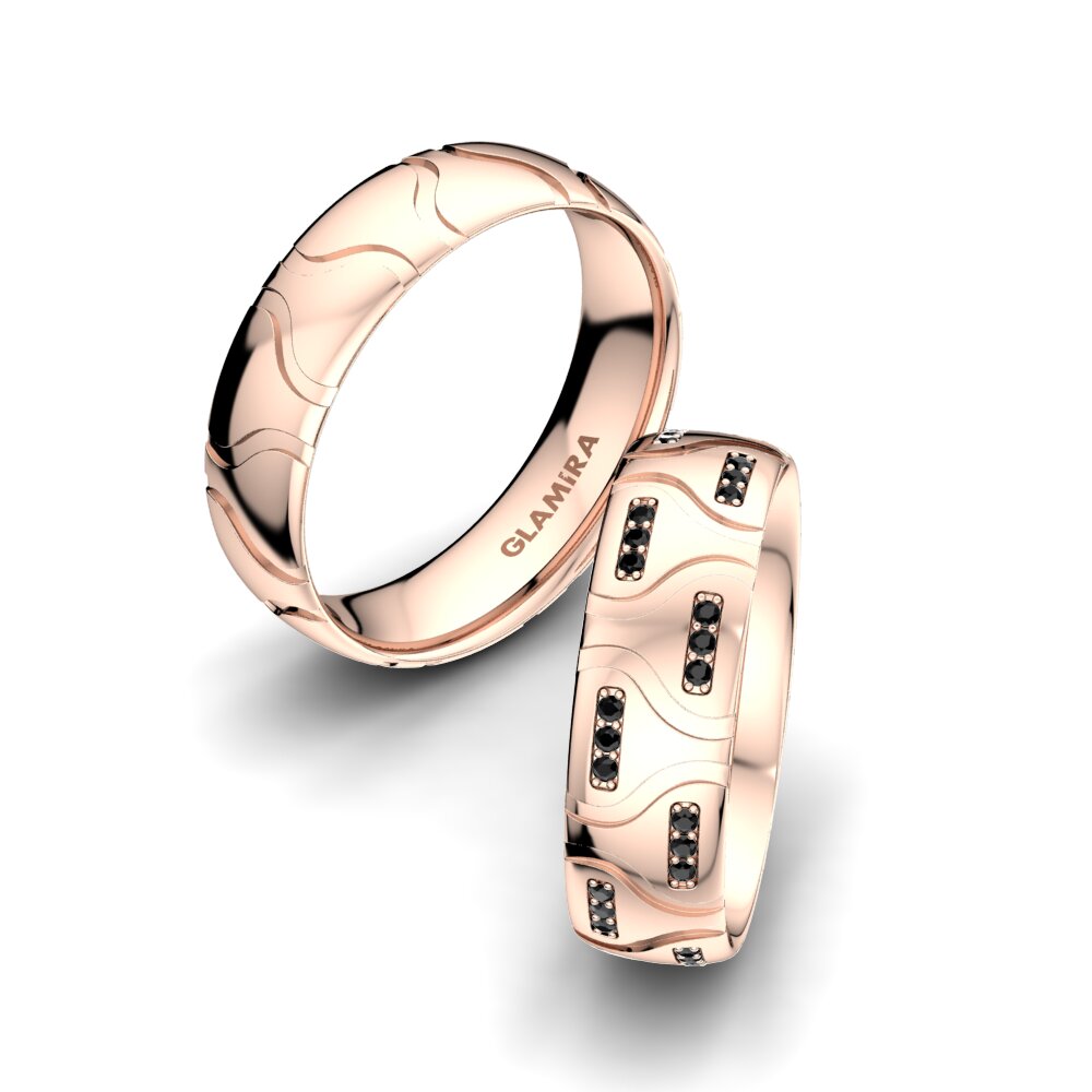 Zwarte Diamant Trouwring Extreme Line 6 mm