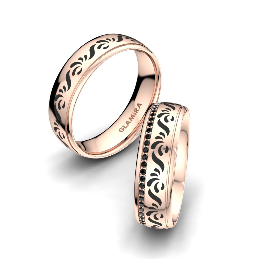 Zwarte Diamant Trouwring Golden Choice 6 mm