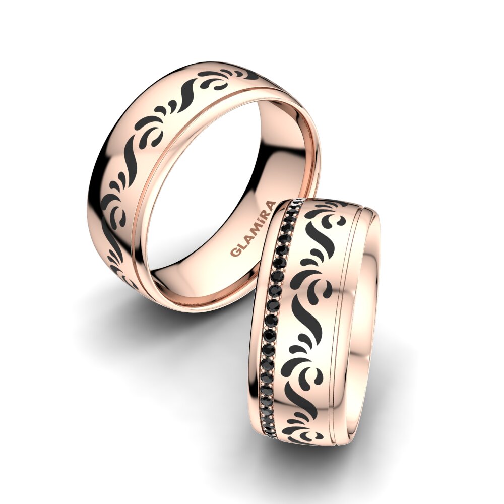 Zwarte Diamant Trouwring Golden Choice 8 mm