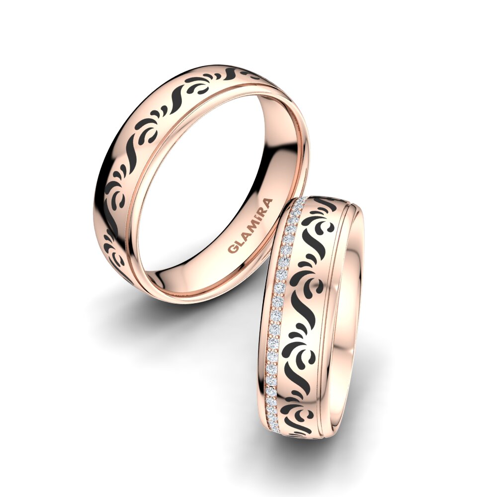Or rose 14k Diamant Bague de Mariage Golden Choice 6 mm