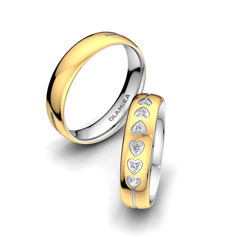 Diamant-saffier Koppel Ring Marvelous Soul 5 mm