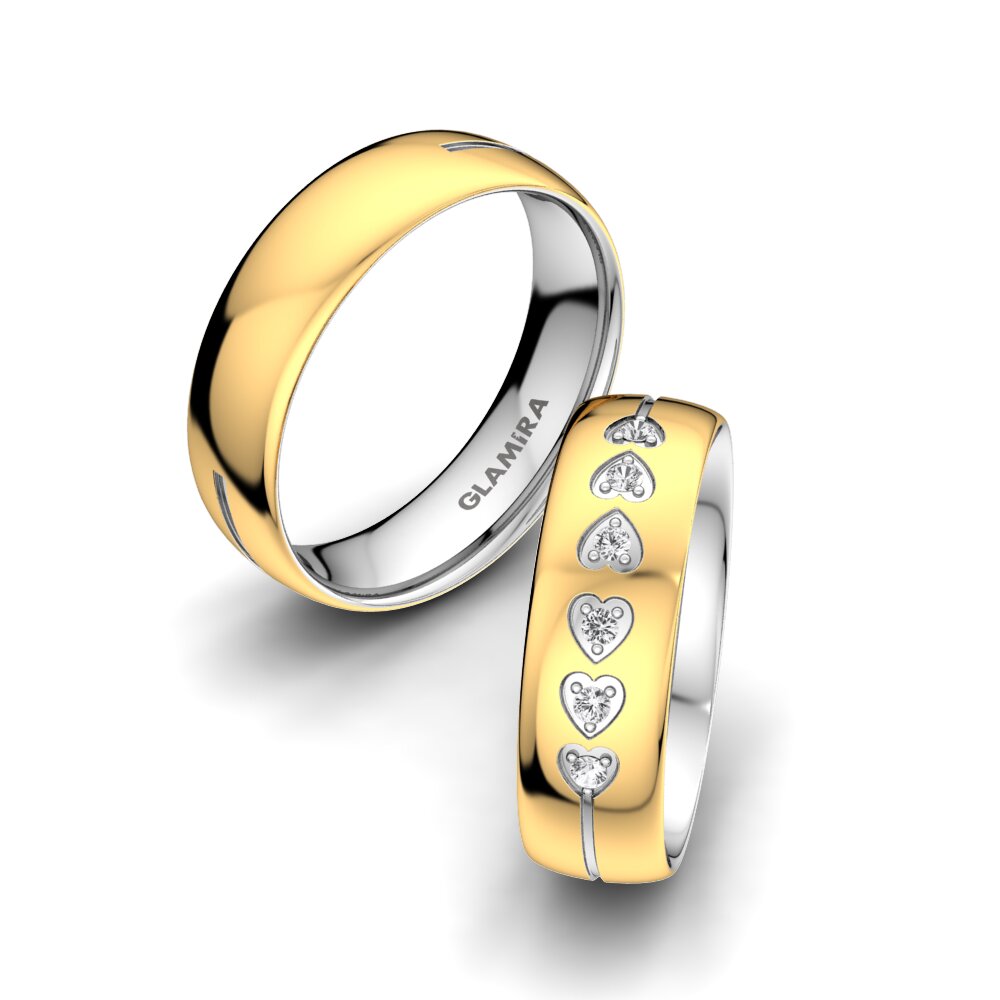 Diamant-saffier Trouwring Marvelous Soul 6 mm