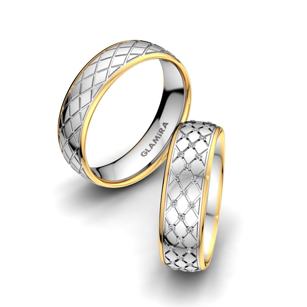 white_yellow-375 Anel de Casamento Miracle Life 6 mm