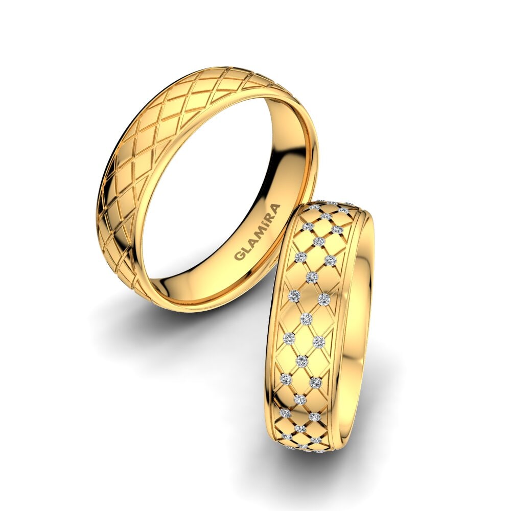 14k Oro Amarillo Anillo de boda Miracle Life 6 mm