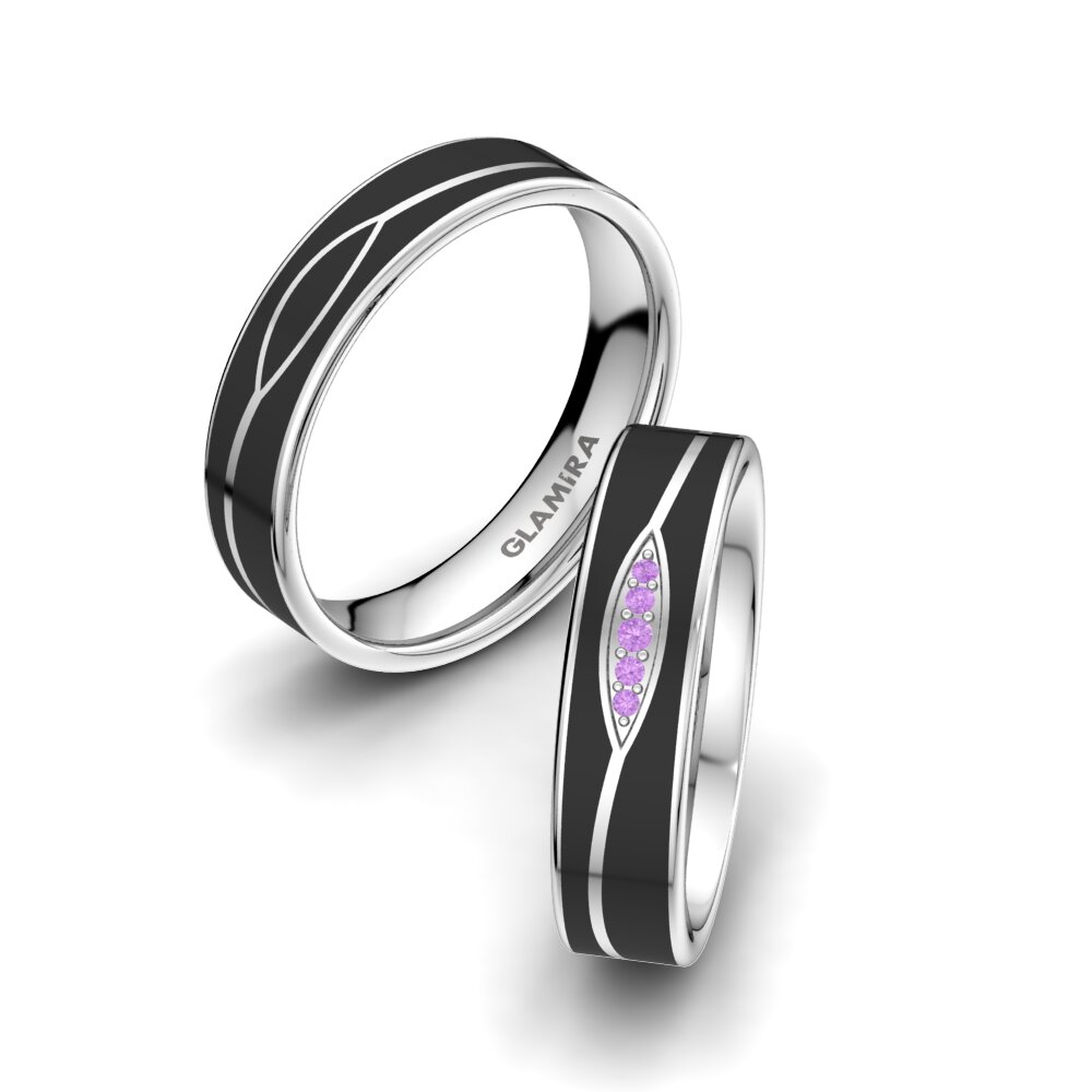 Amethyst Wedding Ring Mystic Swirl 5 mm
