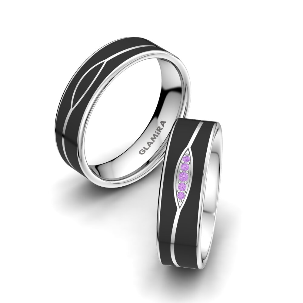 Amethyst Wedding Ring Mystic Swirl 6 mm