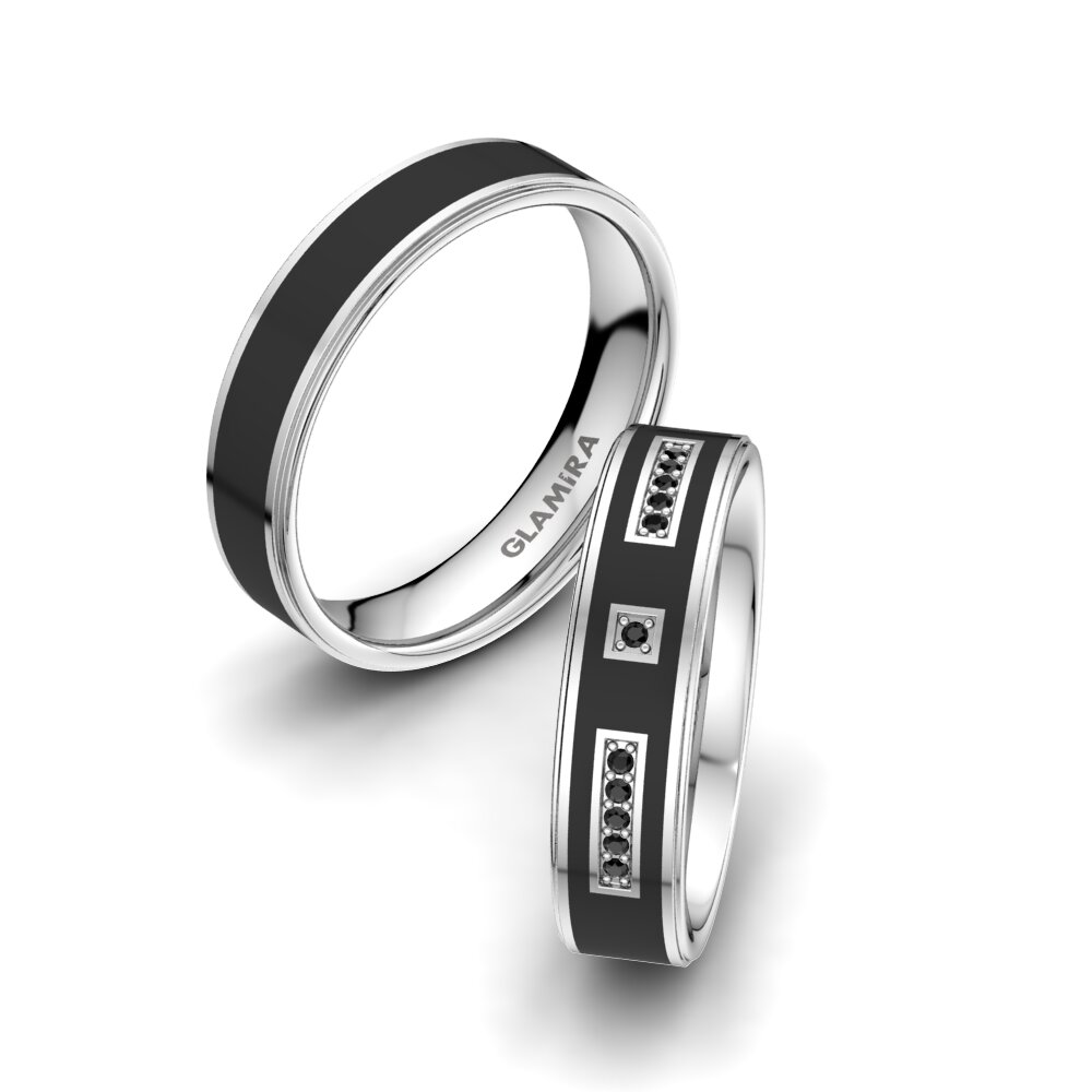 Zafiro negro Anillo de boda Mystic Unity 5 mm