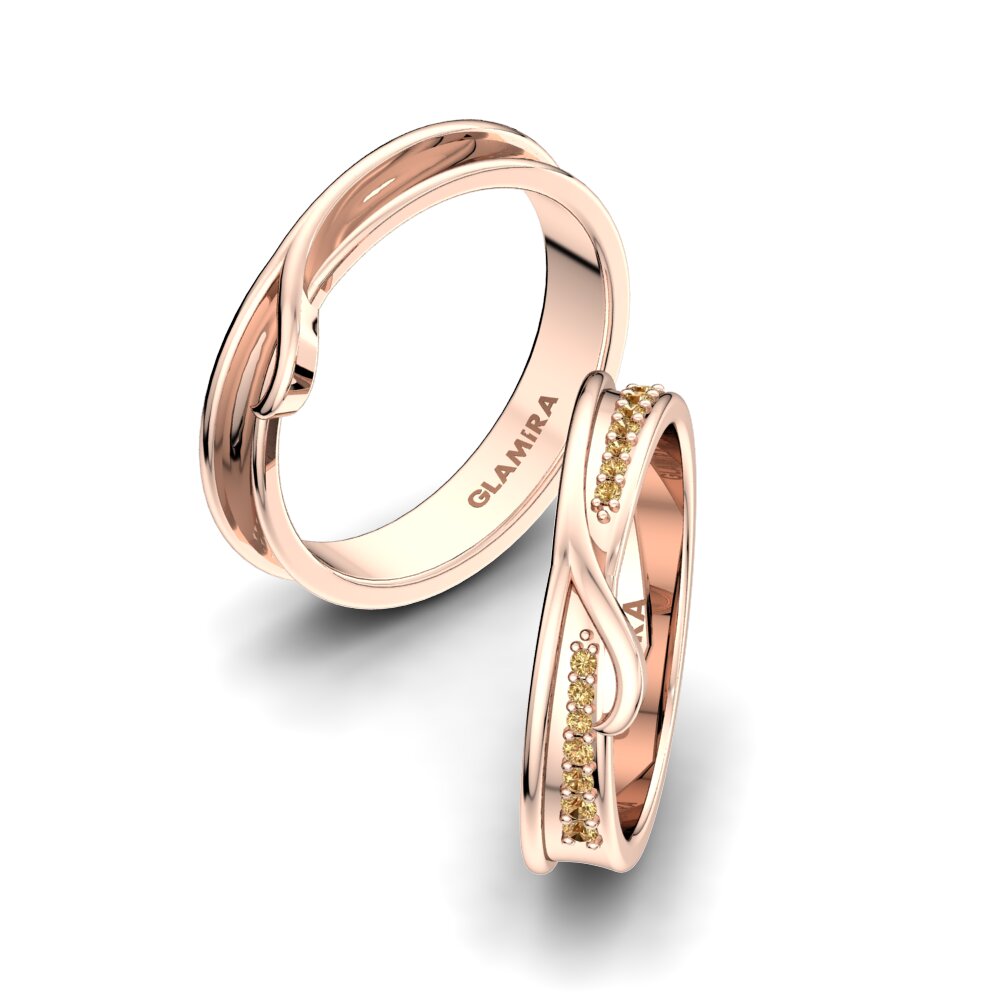 18k Oro Rosa Diamante Marrón Anillo de boda Natural Capacity