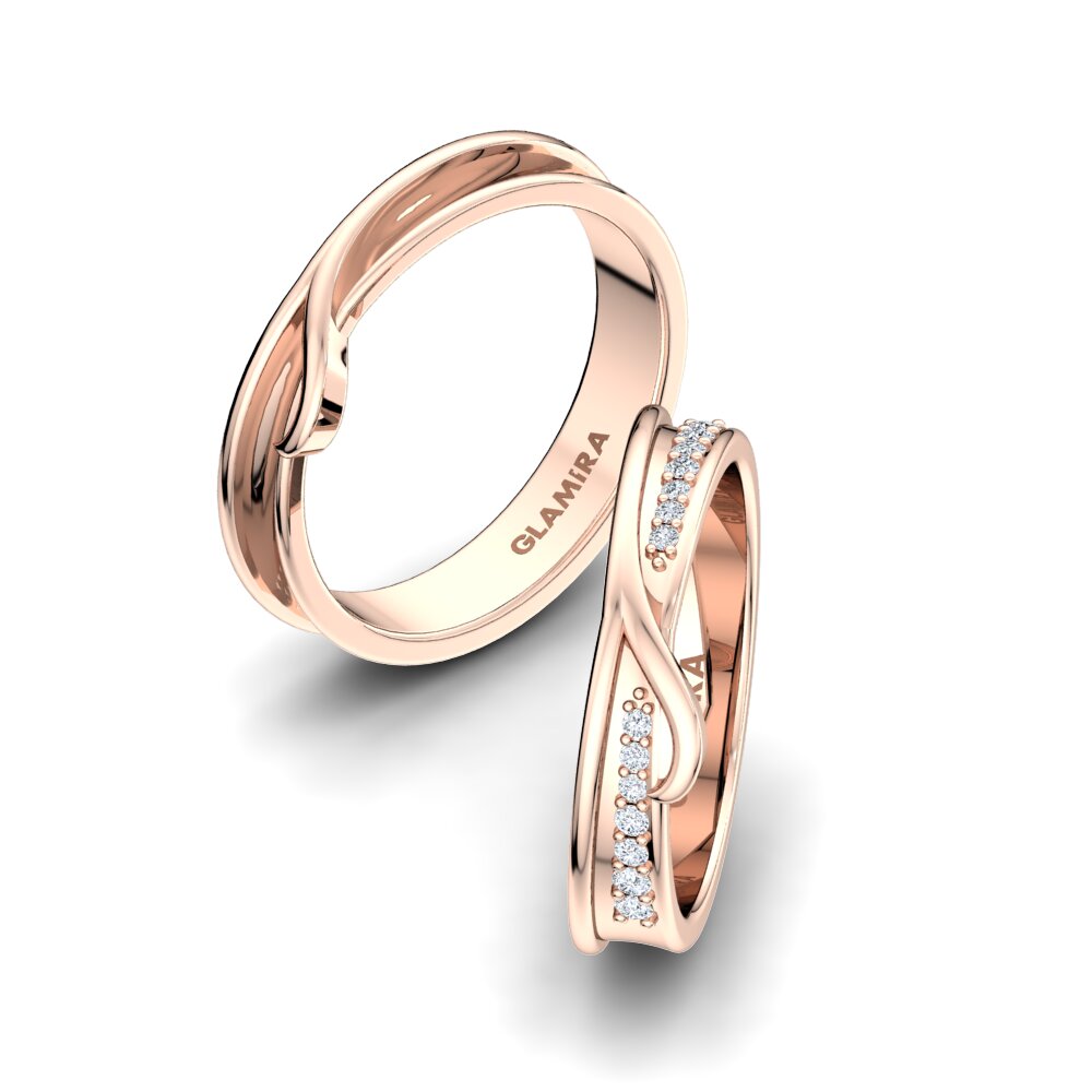 Or rose 14k Diamant Bague de Mariage Natural Capacity