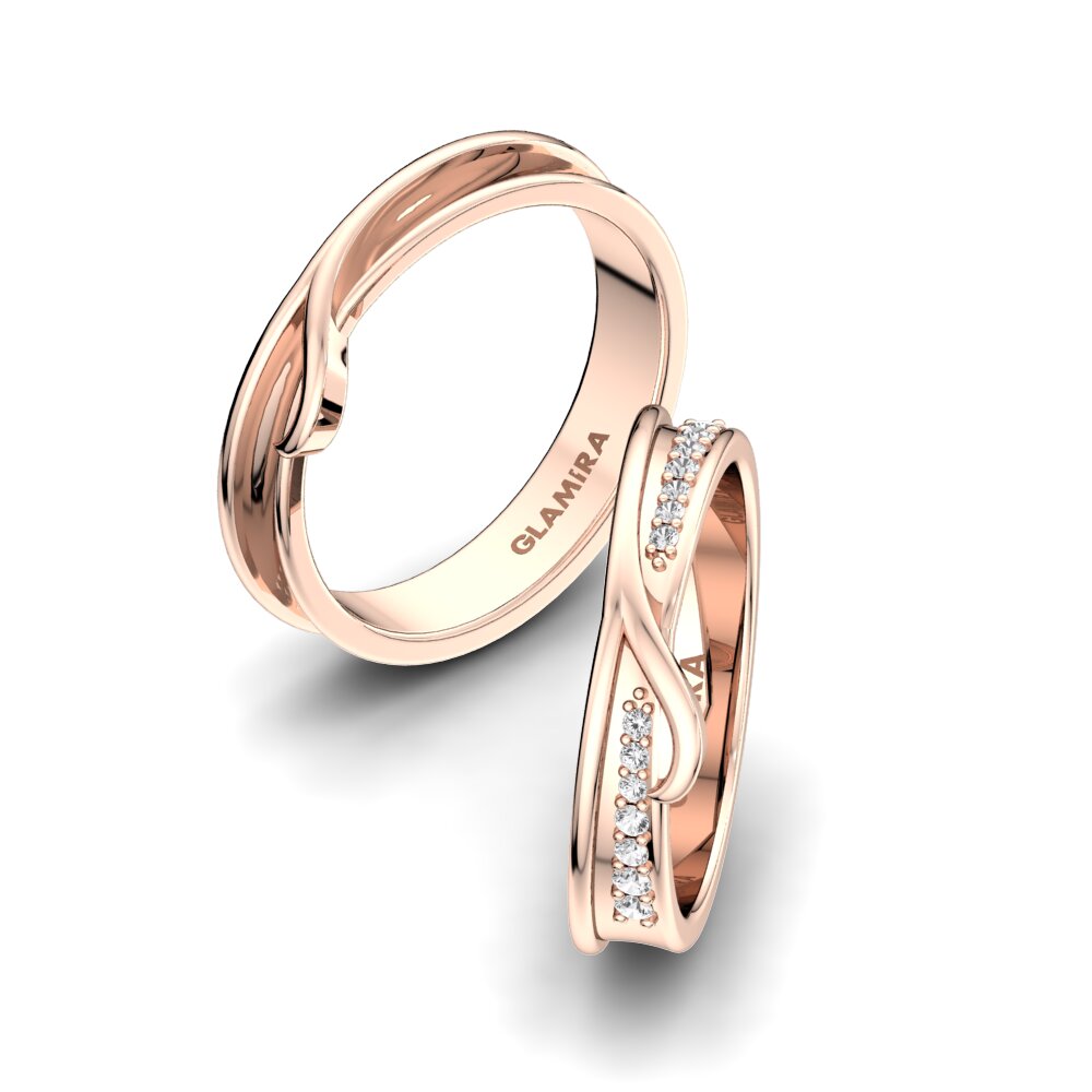 18k Oro Rosa Zafiro blanco Anillo de boda Natural Capacity