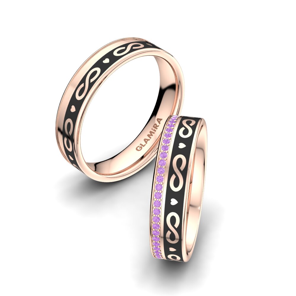 Vintage Amethyst Wedding Rings