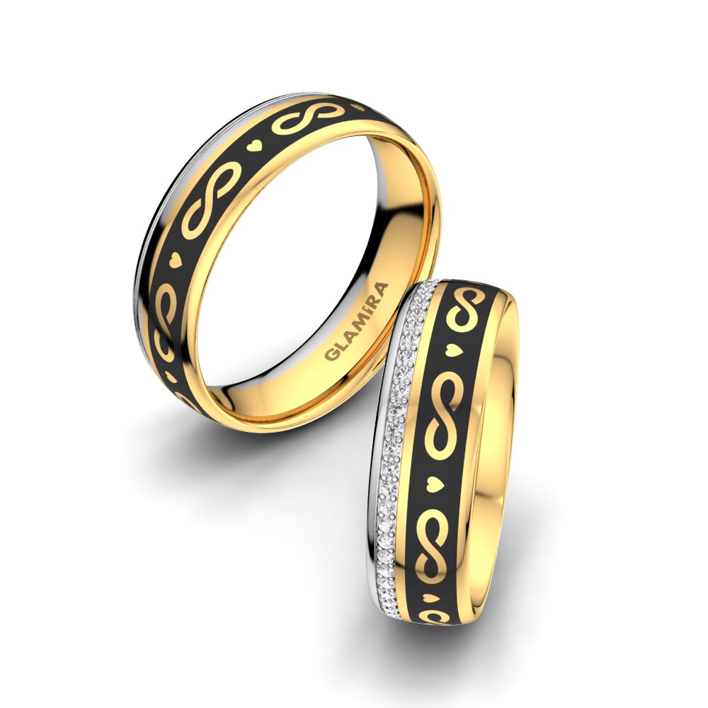 Diamant-saffier Trouwring Noble Inifinite 6 mm