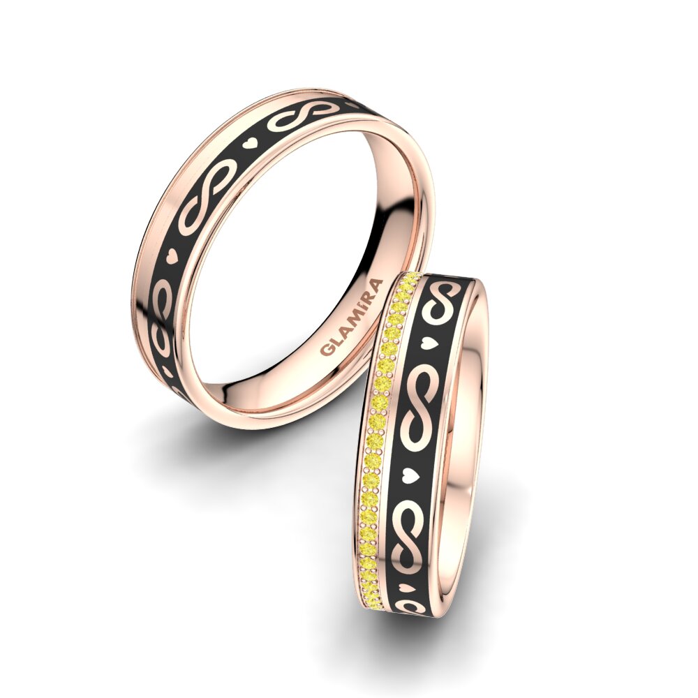 Vintage Yellow Sapphire Wedding Rings
