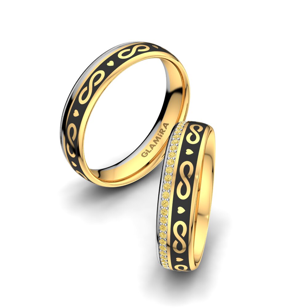 Gele Diamant Koppel Ring Noble Inifinite 5 mm