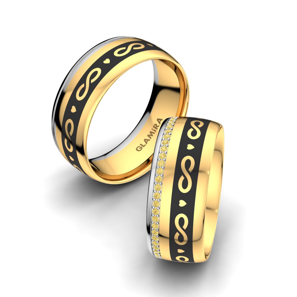 Gele Diamant Trouwring Noble Inifinite 8 mm