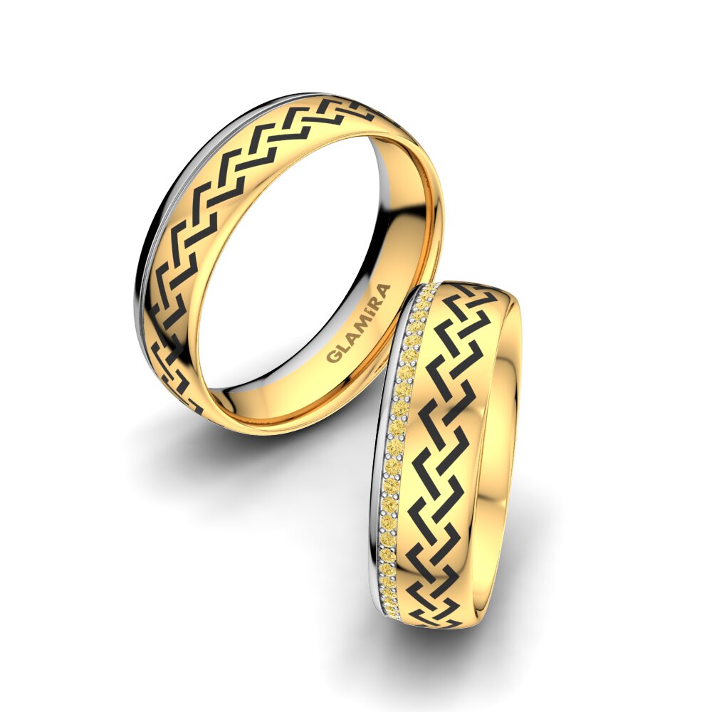 Gele Diamant Trouwring Perfect Love 6 mm