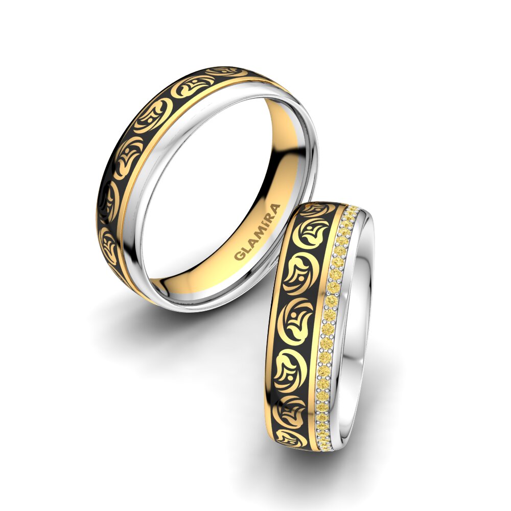 Gele Diamant Trouwring Private Luck 6 mm