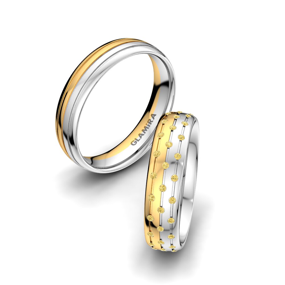 Gele Diamant Trouwring Romantic Harmony 5 mm